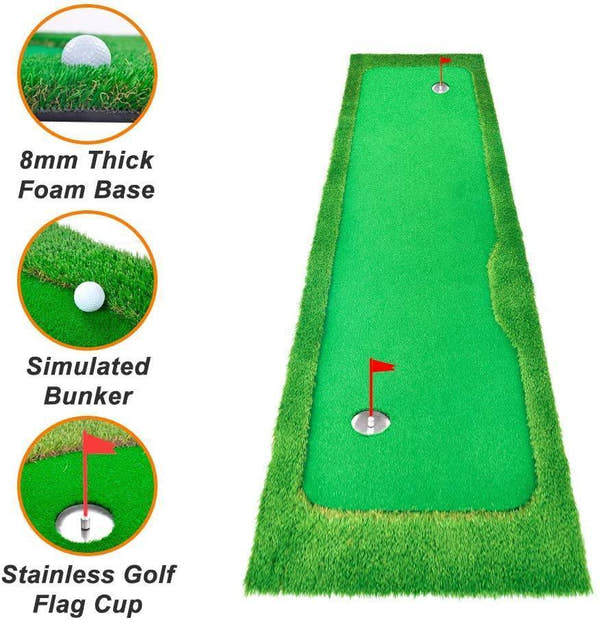 Galileo Golf Putting Mats Putting Green Indoor Golf Putting Training Practice Turf Grass Mat | 3.3'x10'Size - Galileo Sports