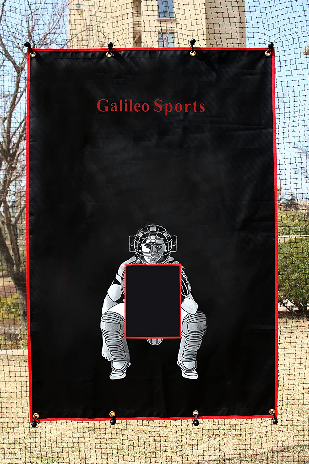 Objetivo de lanzamiento de jaula de vinilo/resistente con tope trasero de softbol Galileo 4X6