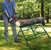 Log Sawhorse For ChainSaw, Foldable Steel Wood Saw Horse With Notched Sawtooth And Wood Log Fixed Spring, Supporting Weight 150 Lbs