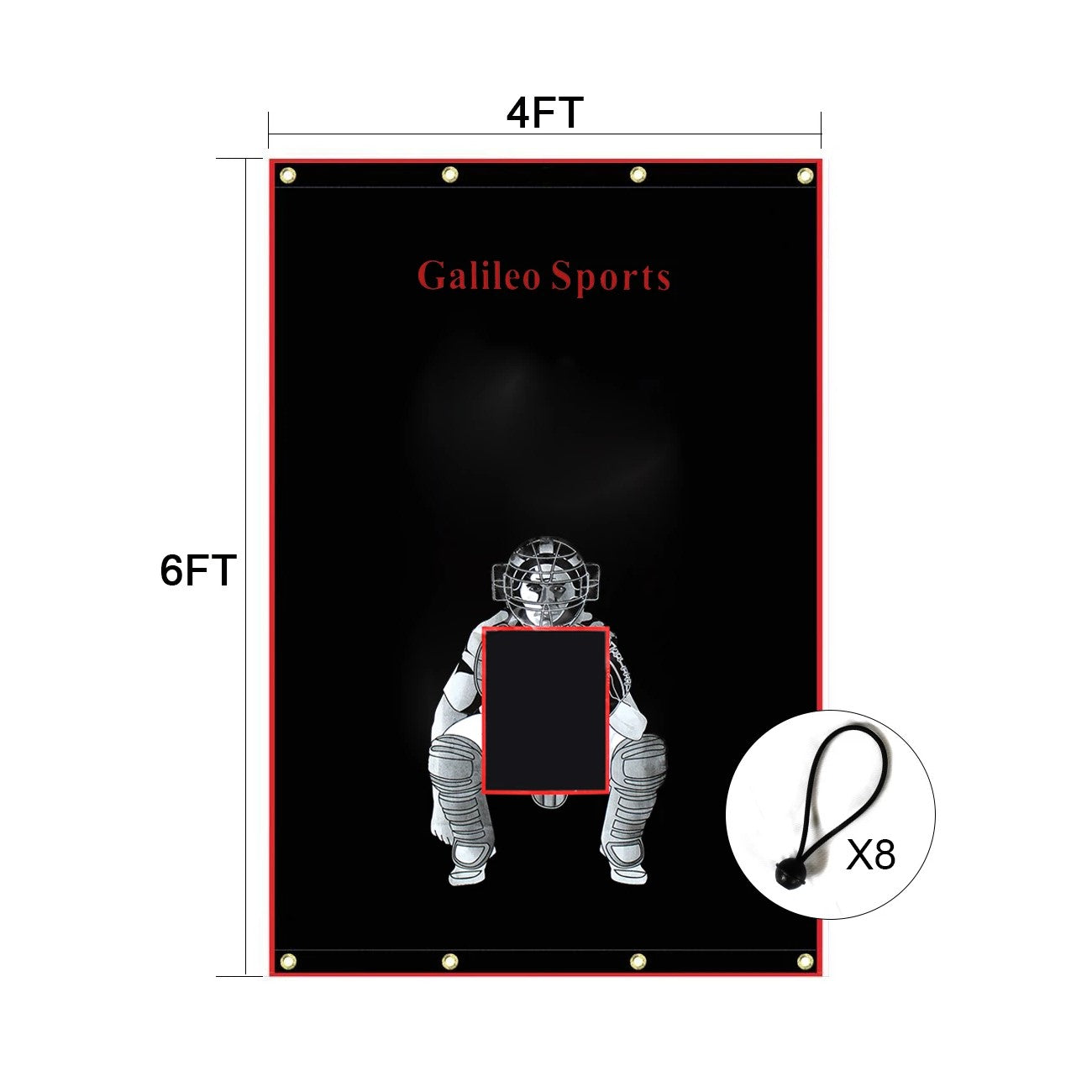 4X6 Galileo Softball Backstop Viny / Cible de lancement de cage robuste