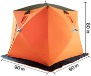 90×90×80in Galileo Ice Fishing Shelter/3-4 Person Tent with Bag