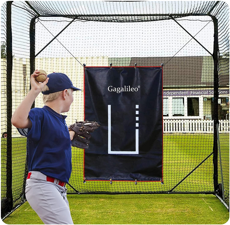 Gagalileo Pitching Backstop/Fastpitch Baseball Backstop with Strike Zone