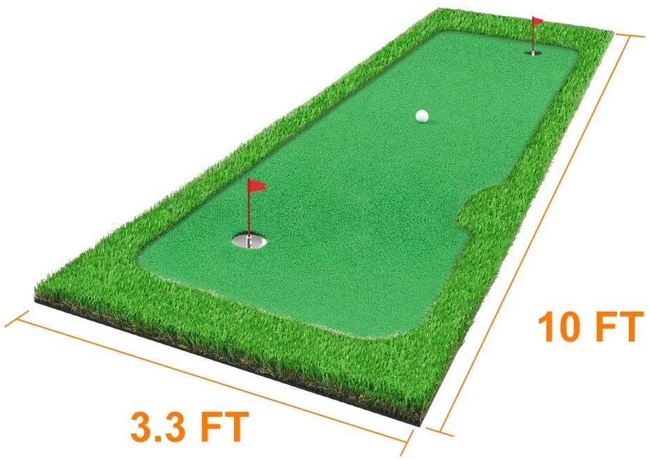 Galileo Golf Putting Mats Putting Green Indoor Golf Putting Training Practice Turf Grass Mat | 3.3'x10'Size