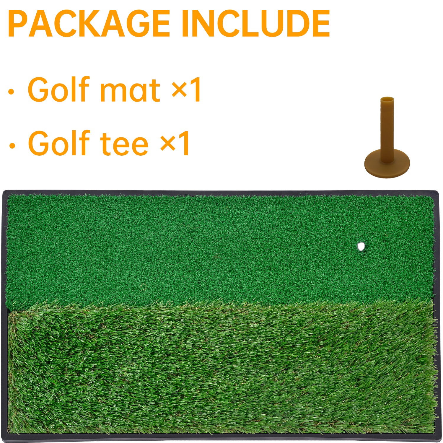 Galileo Sports Golf Hitting Mats Golf Turf Putting Grass Mat Golf Training Practice Turf with Tee Equipment | 12''x24''