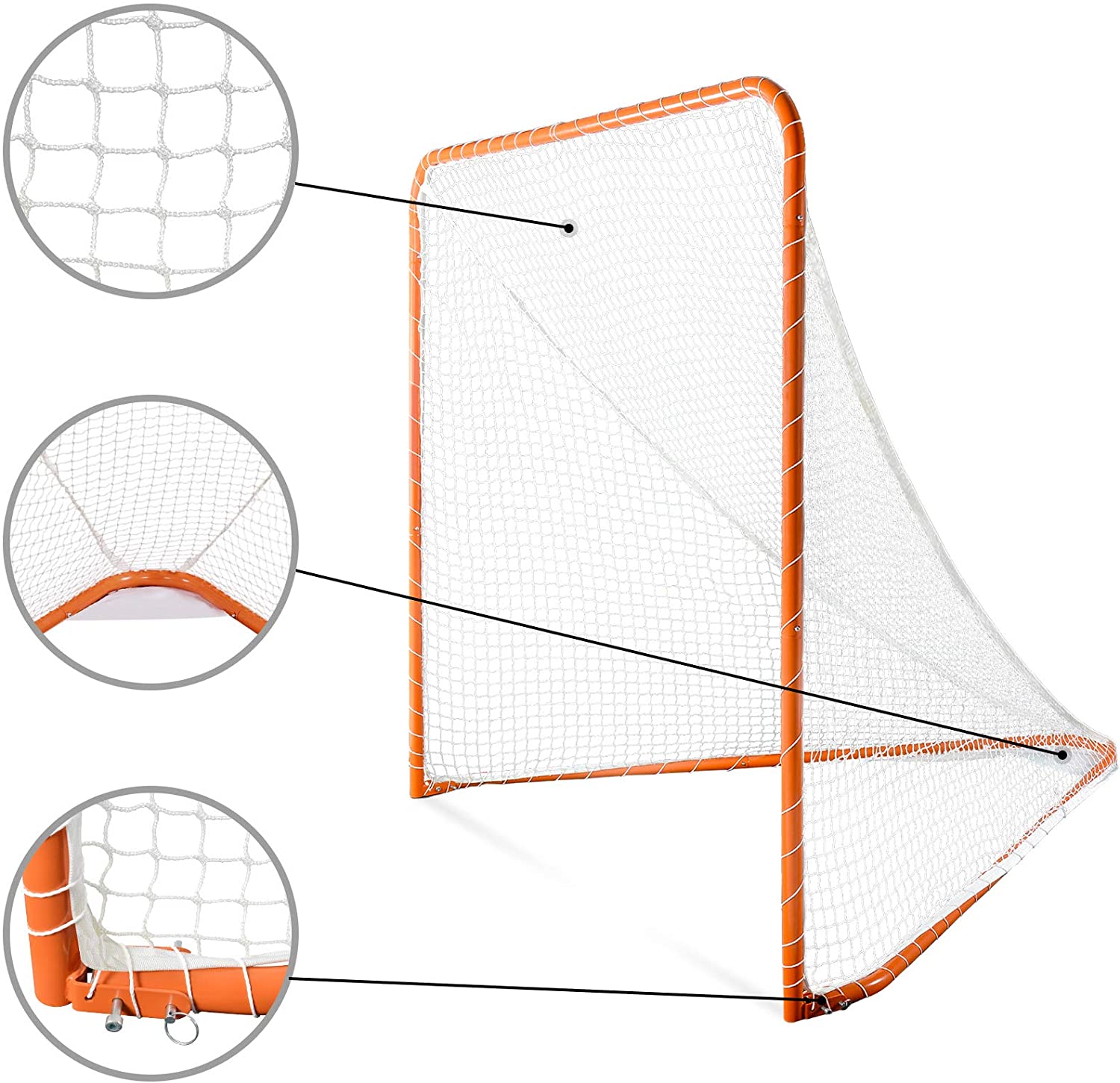 6'x6'Lacrosse Net with Steel Frame Portable Lacrosse Goal