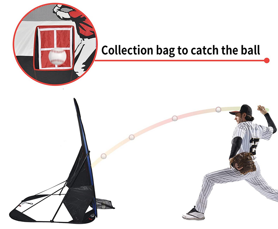 Kids Pitching Target Net Baseball Pitching Trainer for Kids，Pop Up Baseball Pitching Net Youth,Baseball Pitching Training Net for Kids, Baseball Pitching Training Equipment with A Carry Bag