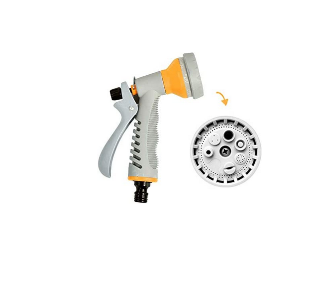 50FT Garden Hose Reel，Retractable Small Water Hose Reel With 7 Water Sprayer Modes，Wall Mount Hose With Reel Kink-Free and Convenient Storage (Mini, Orange)