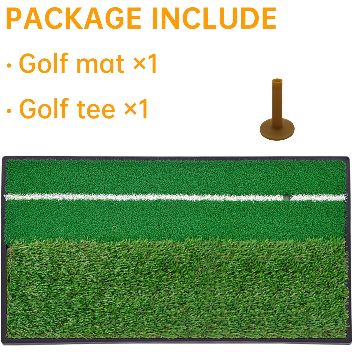Galileo Sports Golf Hitting Mats Golf Turf Putting Grass Mat Golf Training Practice Turf with Tee Equipment | 12''x24''