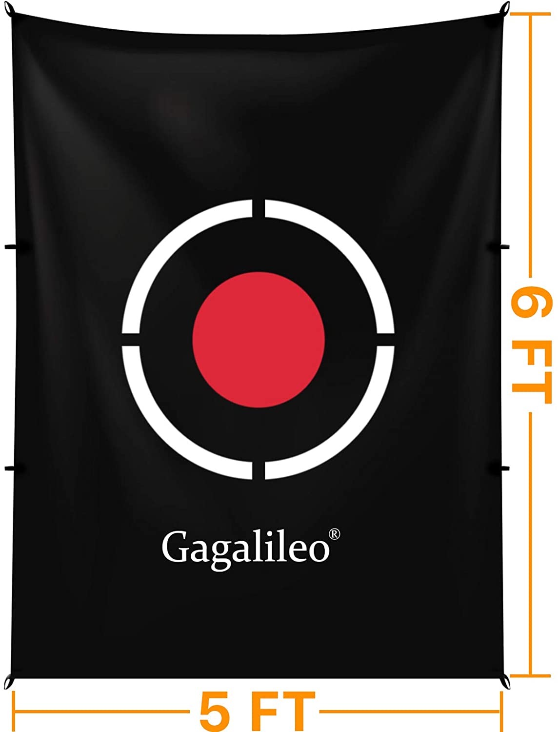 Galileo Practice Backstop Target Backyard Driving PVC Black Circle Style Target Black| Tamaño 5'x6' 
