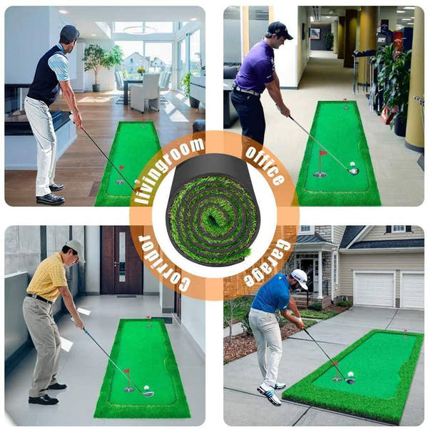 Galileo Golf Putting Mats Putting Green Indoor Golf Putting Training Practice Turf Grass Mat | 3.3'x10'Size - Galileo Sports