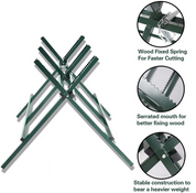 Log Sawhorse For ChainSaw, Foldable Steel Wood Saw Horse With Notched Sawtooth And Wood Log Fixed Spring, Supporting Weight 150 Lbs