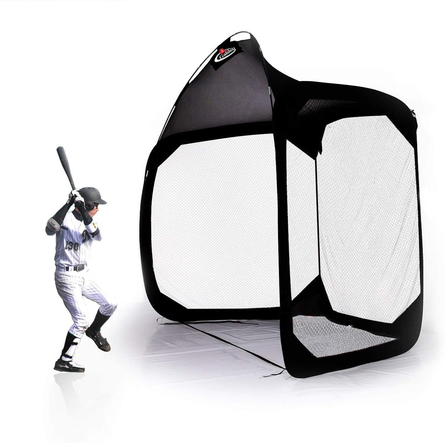 Pitcher Screen Baseball Softball Pitching Screen Baseball Protective Screen | 12'X6'X9.5'| Galileo Sports