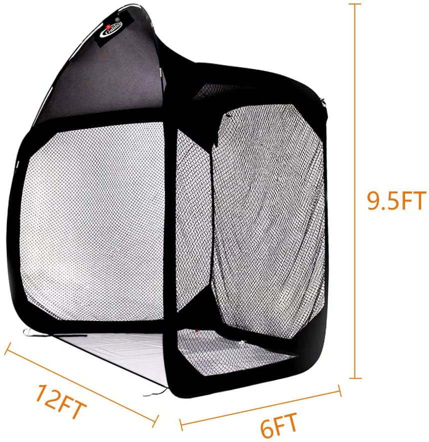 Products Pitcher Screen Baseball Softball Pitching Screen Baseball Protective Screen | 12'X6'X9.5' | Black Pro | Galileo Sports