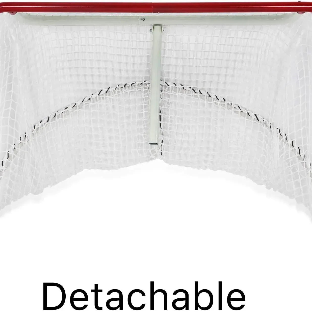 6'x3'X4'Foldable Hockey Goal Steel Hockey Net/ Red Frame and White Netting - Galileo Sports