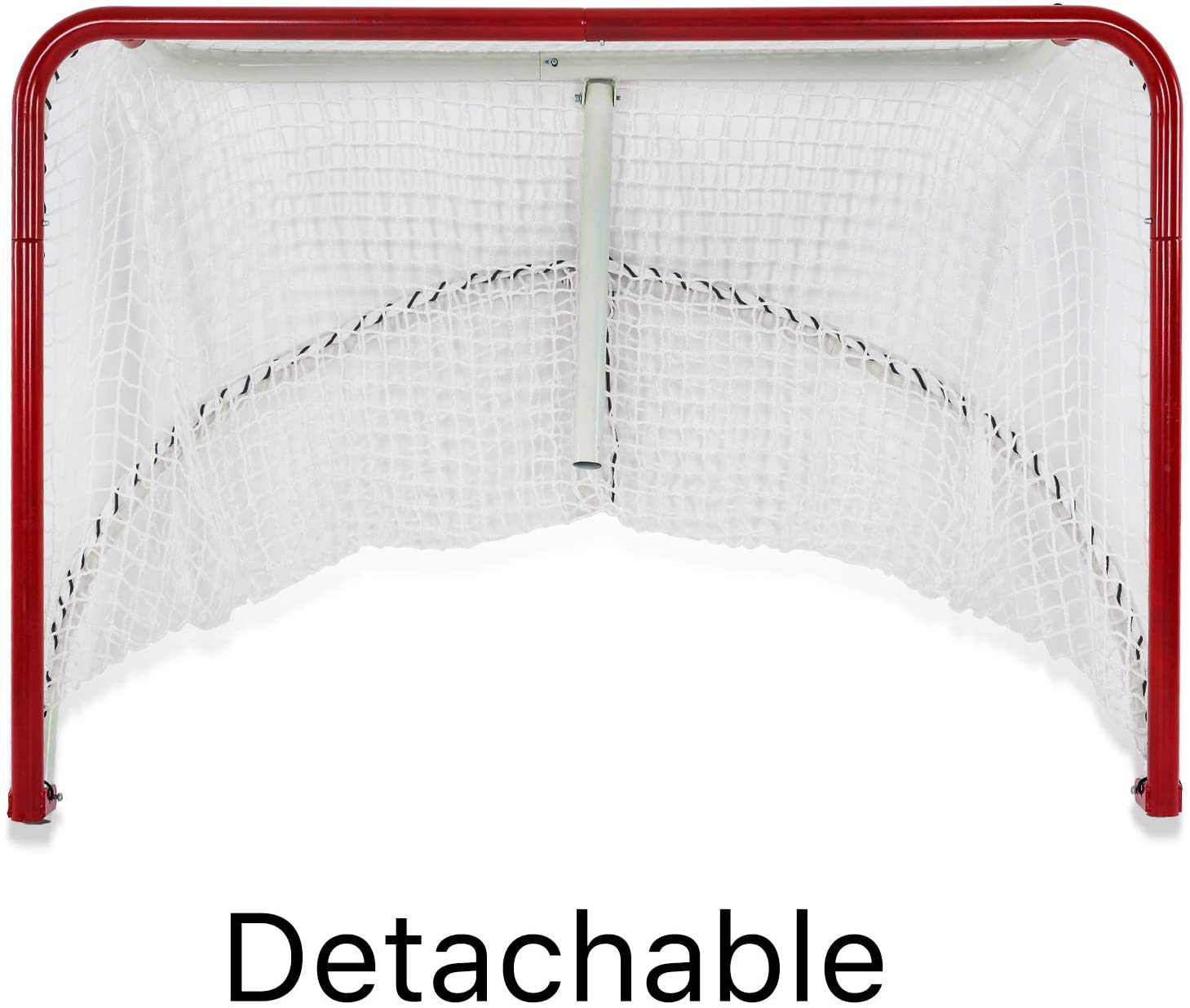 6'x3'X4'Foldable Hockey Goal Steel Hockey Net/ Red Frame and White Netting