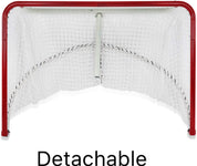 6'x3'X4'Foldable Hockey Goal Steel Hockey Net/ Red Frame and White Netting
