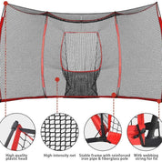 Galileo Baseball&Softball Practice Hitting Pitching Net with Carry Bag | Large Size 16'x9'X6.5 Size - Galileo Sports