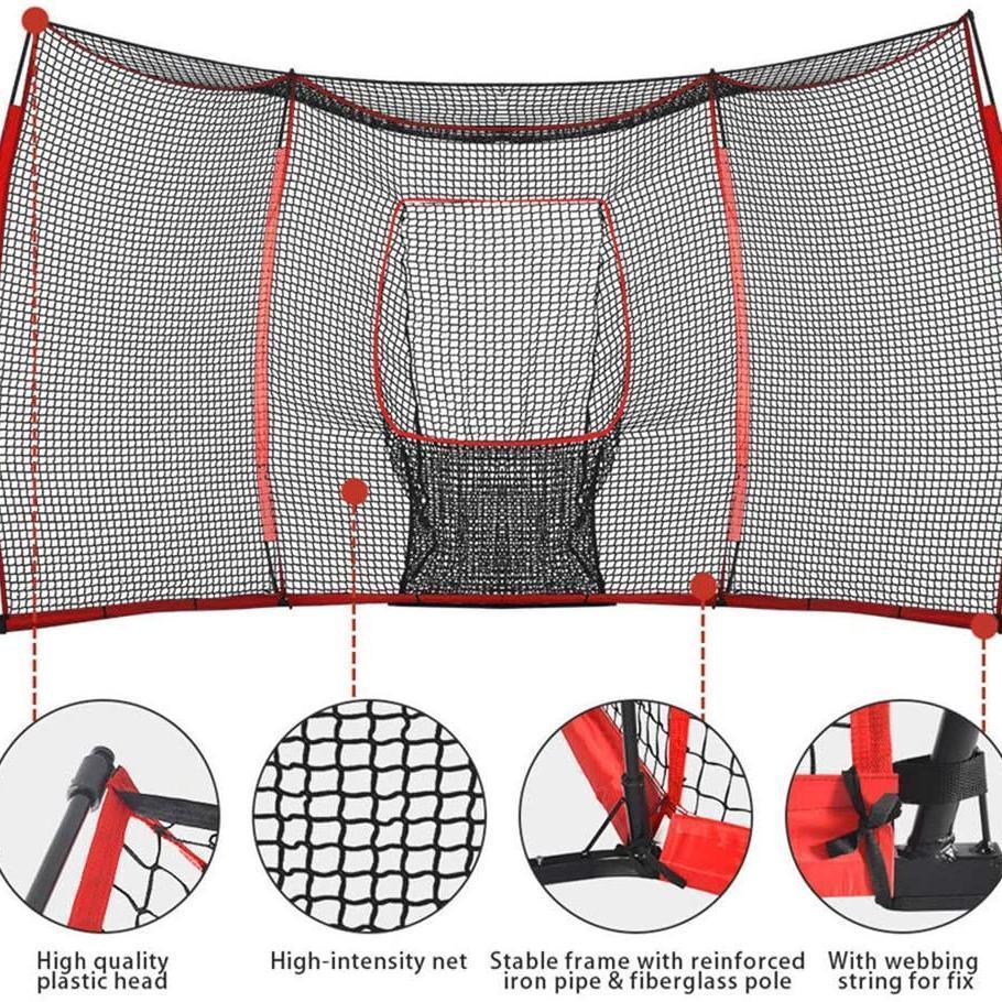 Galileo Baseball&Softball Practice Hitting Pitching Net with Carry Bag | Large Size 16'x9'X6.5 Size - Galileo Sports