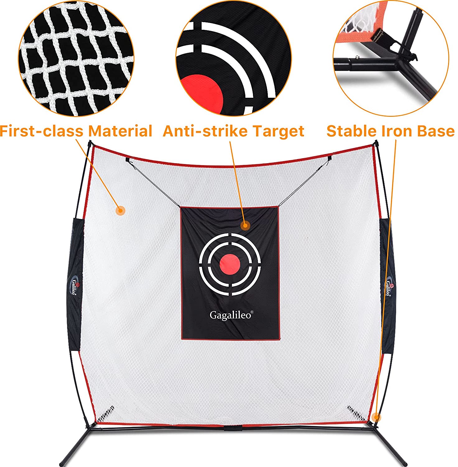 Golf Net Golf Hitting Net for Backyard Training Equipment | 7'x7' | with Golf Mat | Galileo Sports