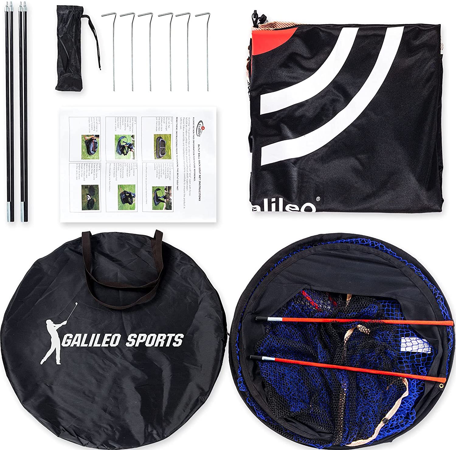 Galileo 8'X7'X7' Golf Practice Nets Pop Up Golf Net | purple