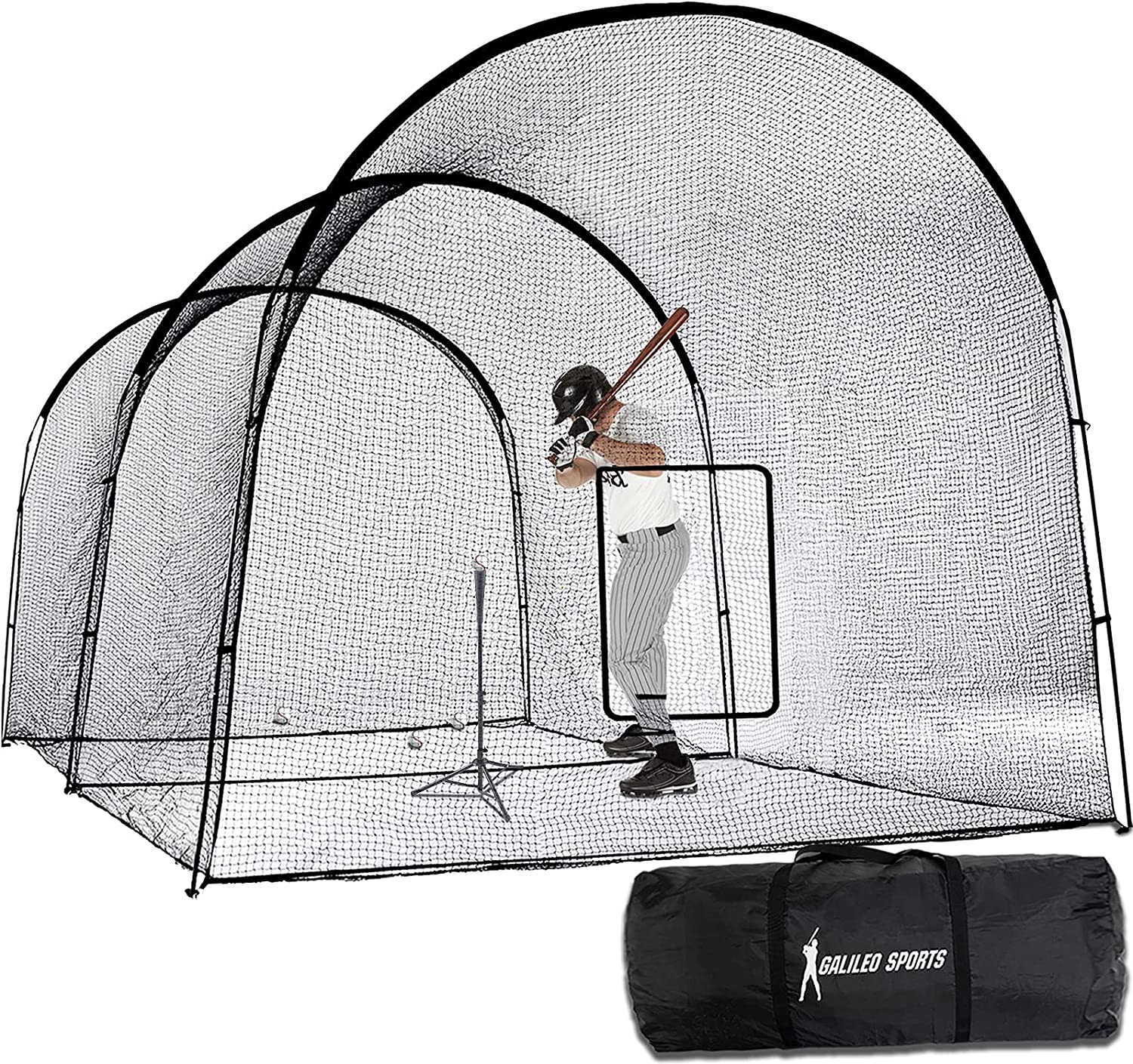 Gagalileo Batting Cage Baseball Cage Net Softball Cages, Heavy Duty Netting Backstop for Backyard, Training Softball Baseball for Pitching Pitchers 22x12x10FT