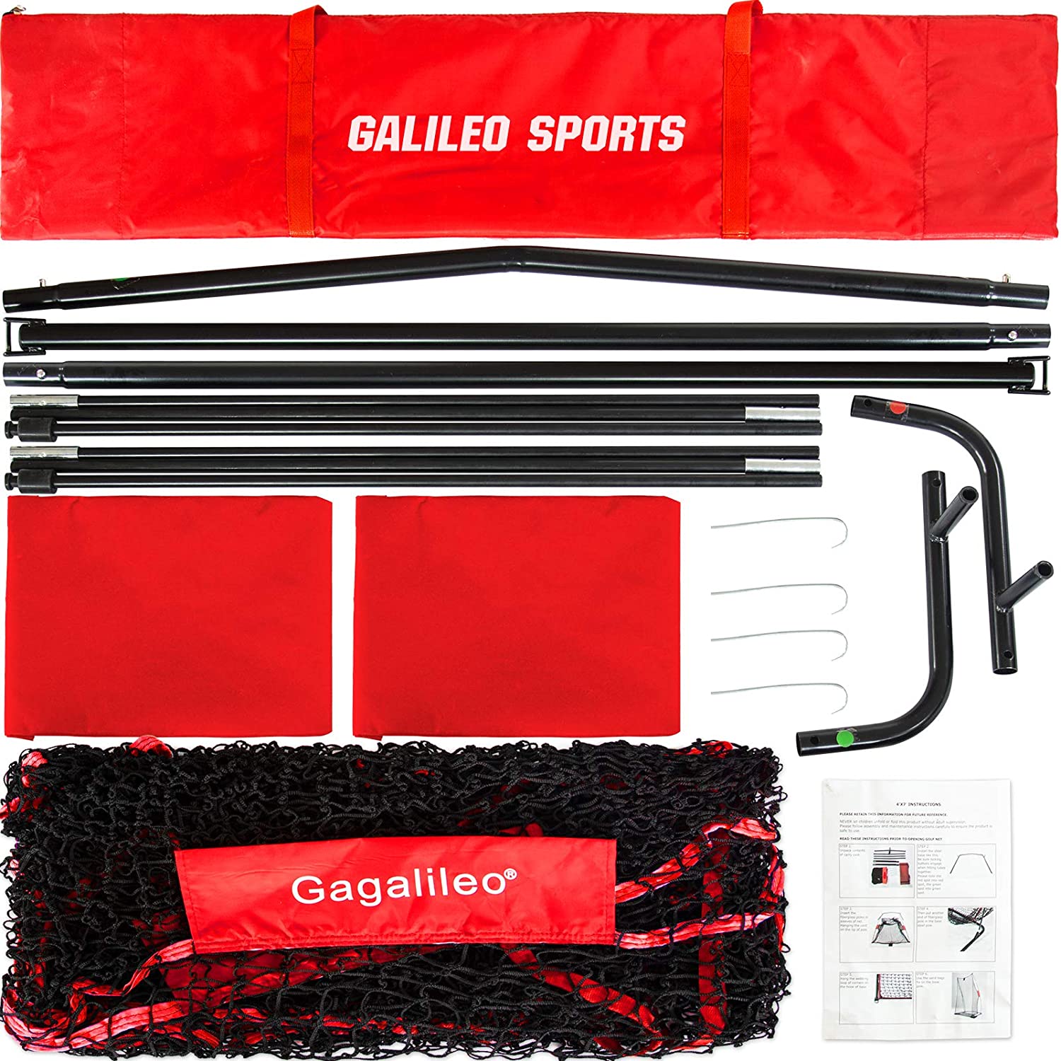 Red de fútbol Red de patadas de fútbol, ​​​​Red de entrenamiento de fútbol | 7x4FT | con 2 sacos de arena y bolsa de transporte | deportiert Galilei