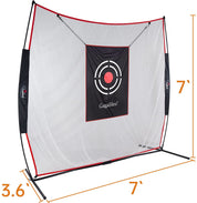 Golf Net Golf Hitting Net for Backyard Training Equipment | 7'x7' | with Golf Mat | Galileo Sports