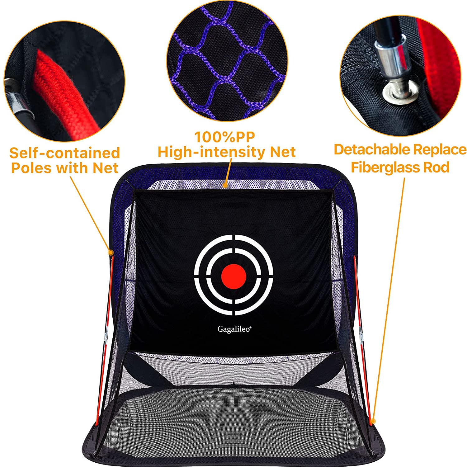 Galileo 8'X7'X7' Golf Practice Nets Pop Up Golf Net | purple