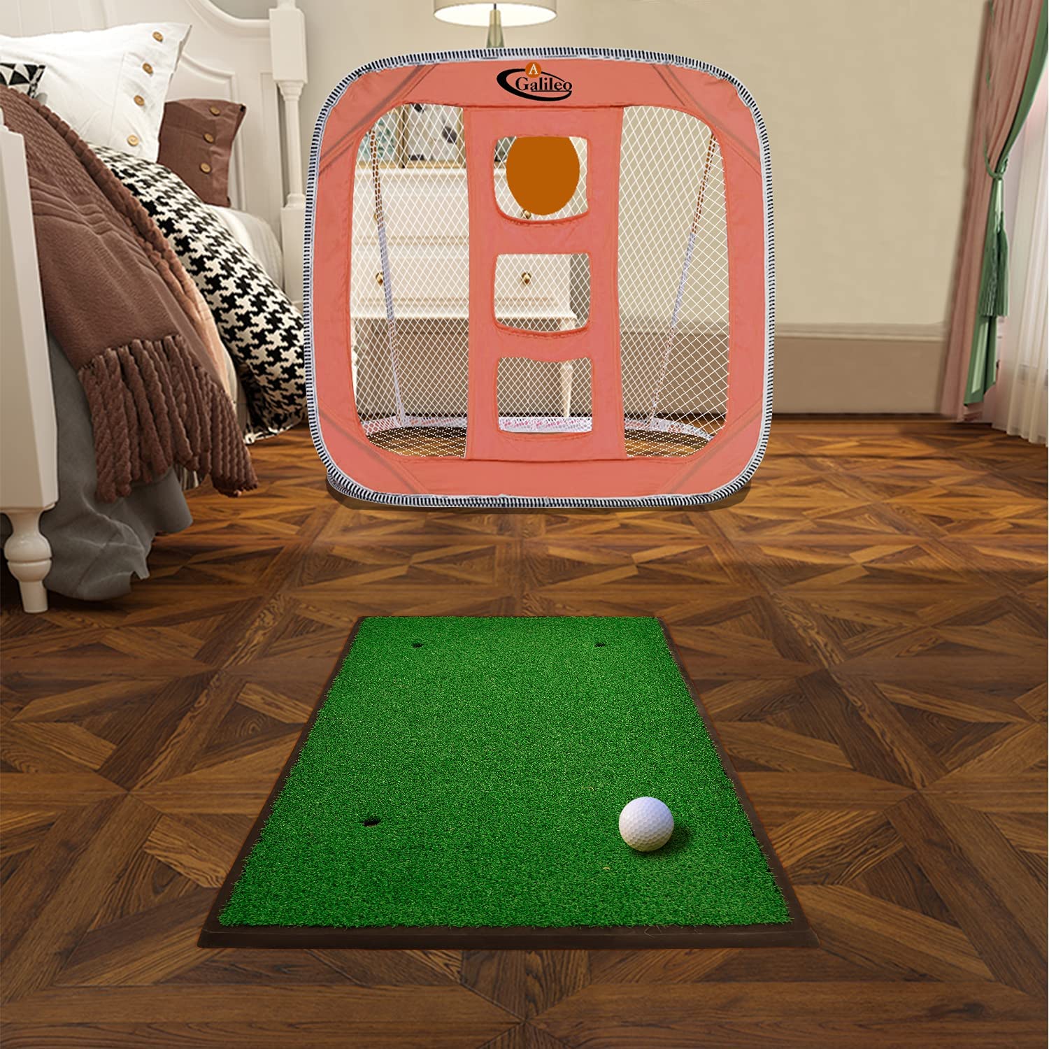 Galileo Sports Golf Hitting Mats Golf Turf Putting Grass Mat Golf Training Practice Turf with Tee Equipment | 12''x24''