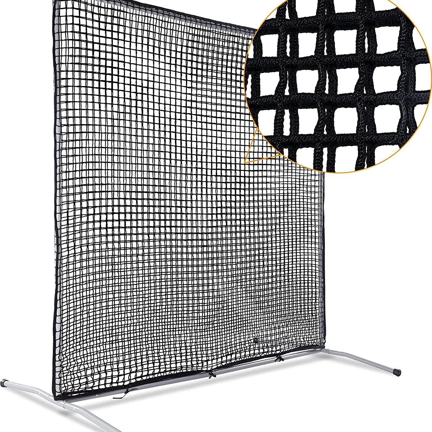 Pitcher Screen Baseball Softball Pitching Screen Baseball Protective Screen | 7'x7' | Black Pro| Galileo Sports