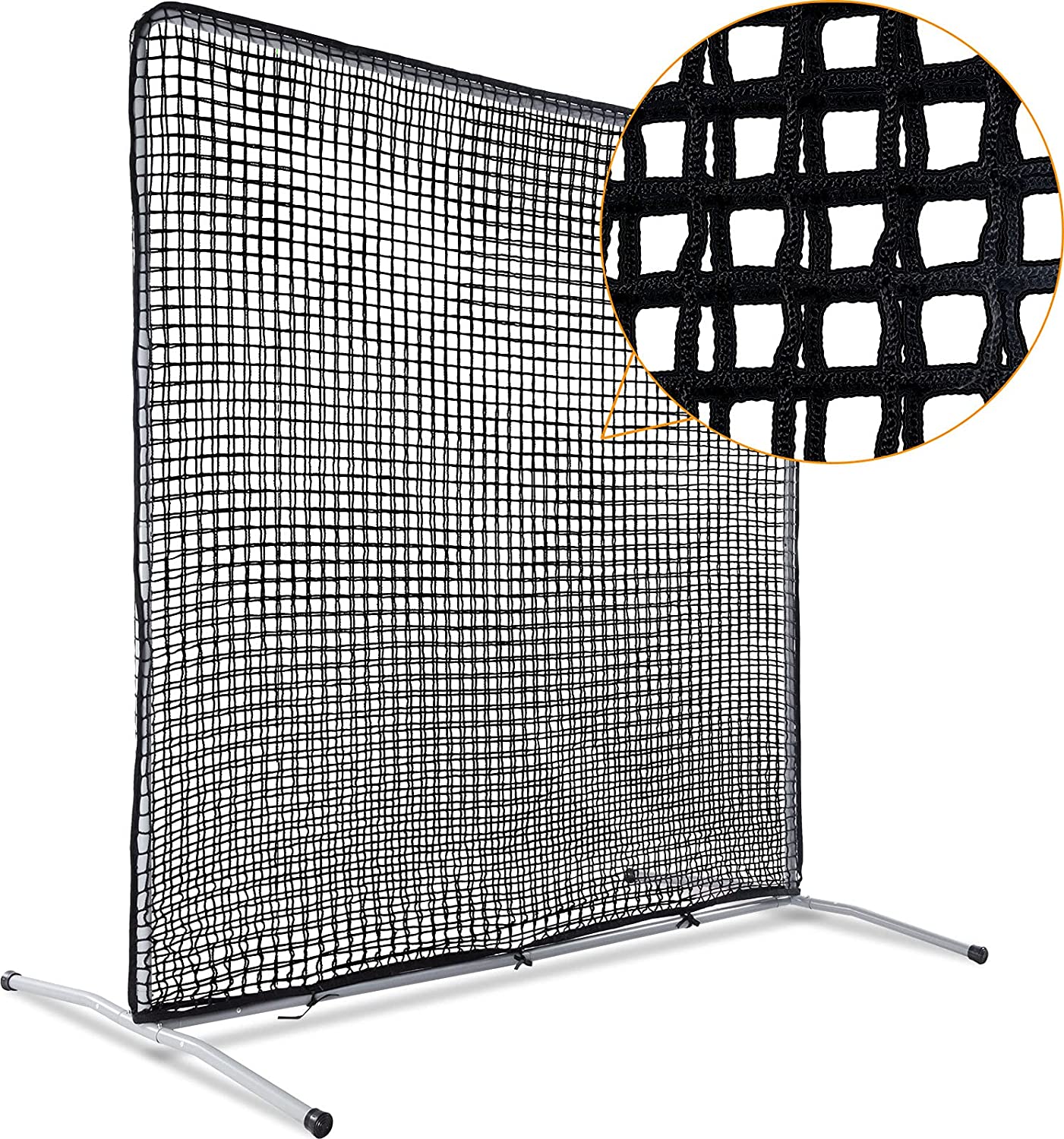 Pitcher Screen Baseball Softball Pitching Screen Baseball Protective Screen | 7'x7' | Black Pro| Galileo Sports