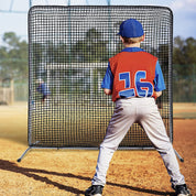 Pitcher Screen Baseball Softball Pitching Screen Baseball Protective Screen | 7'x7' | Black Pro| Galileo Sports