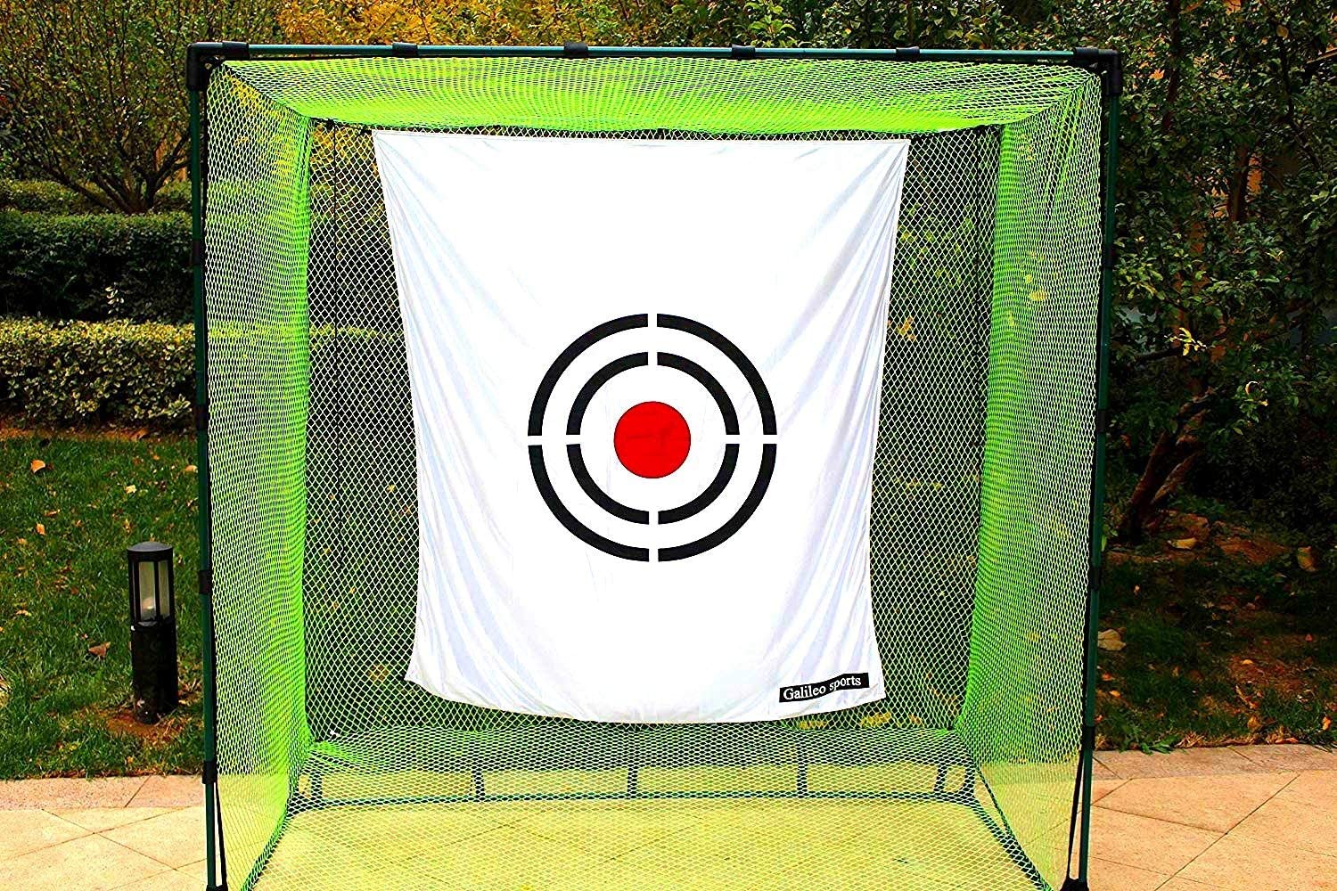 Galileo Practice Backstop Target Backyard Driving PVC Black Circle Style Target White| 5'x6' Size Replacement Target|for Golf Batting Cage