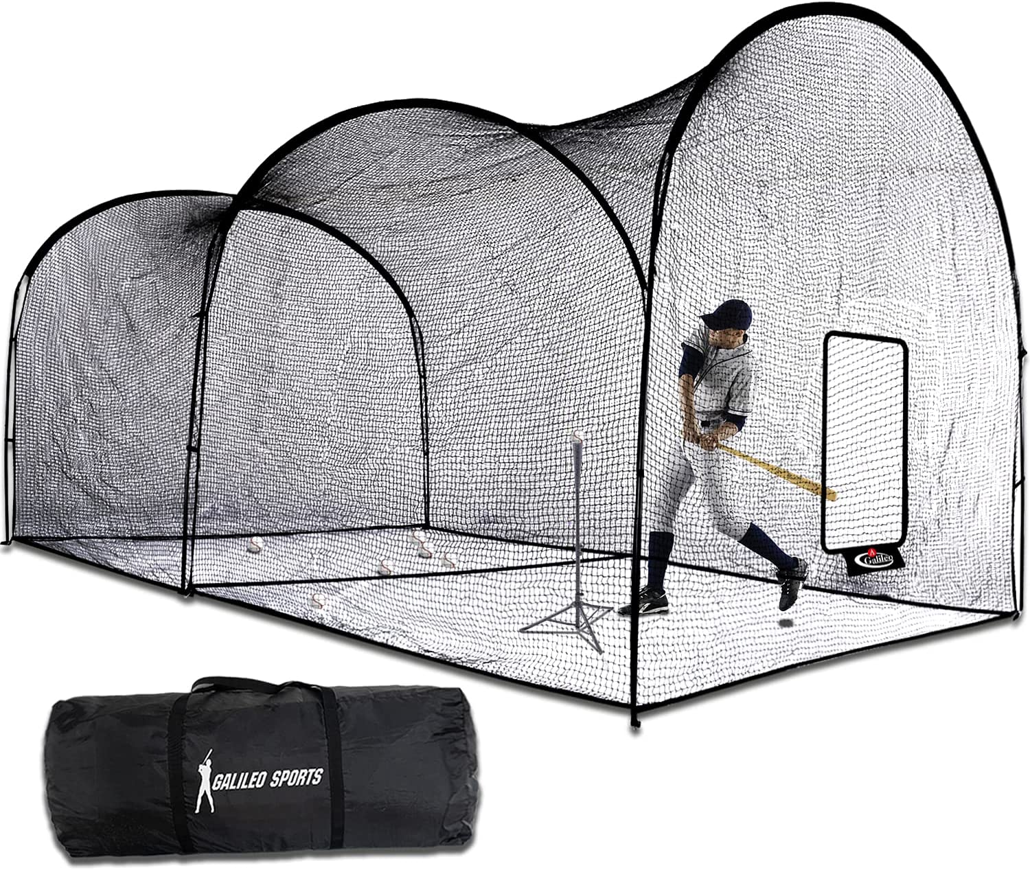 Gagalileo Batting Cage Baseball Cage Net Softball Cages, Heavy Duty Netting Backstop for Backyard, Training Softball Baseball for Pitching Pitchers 22x12x10FT
