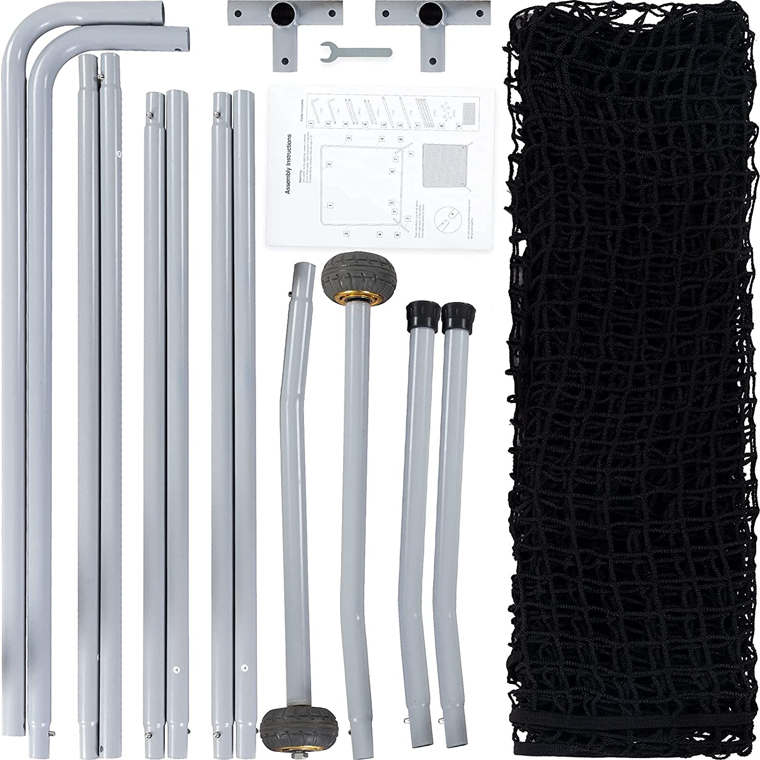 Pitcher Screen Baseball Softball Pitching Screen Baseball Protective Screen | 7'x7' | Black Pro | Portable with Wheels | Galileo Sports