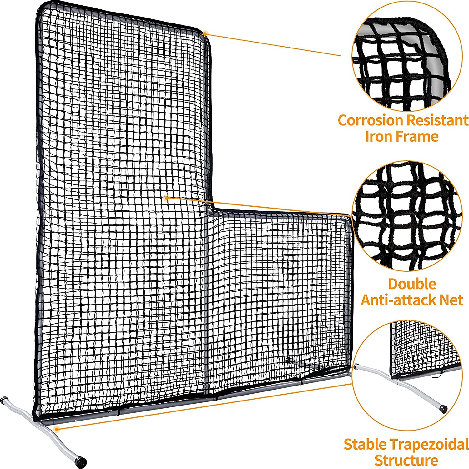 7x7 Pitcher Screen Baseball Softball Pitching Screen/L-Screen