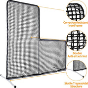 7x7 Pitcher Screen Baseball Softball Pitching Screen/L-Screen