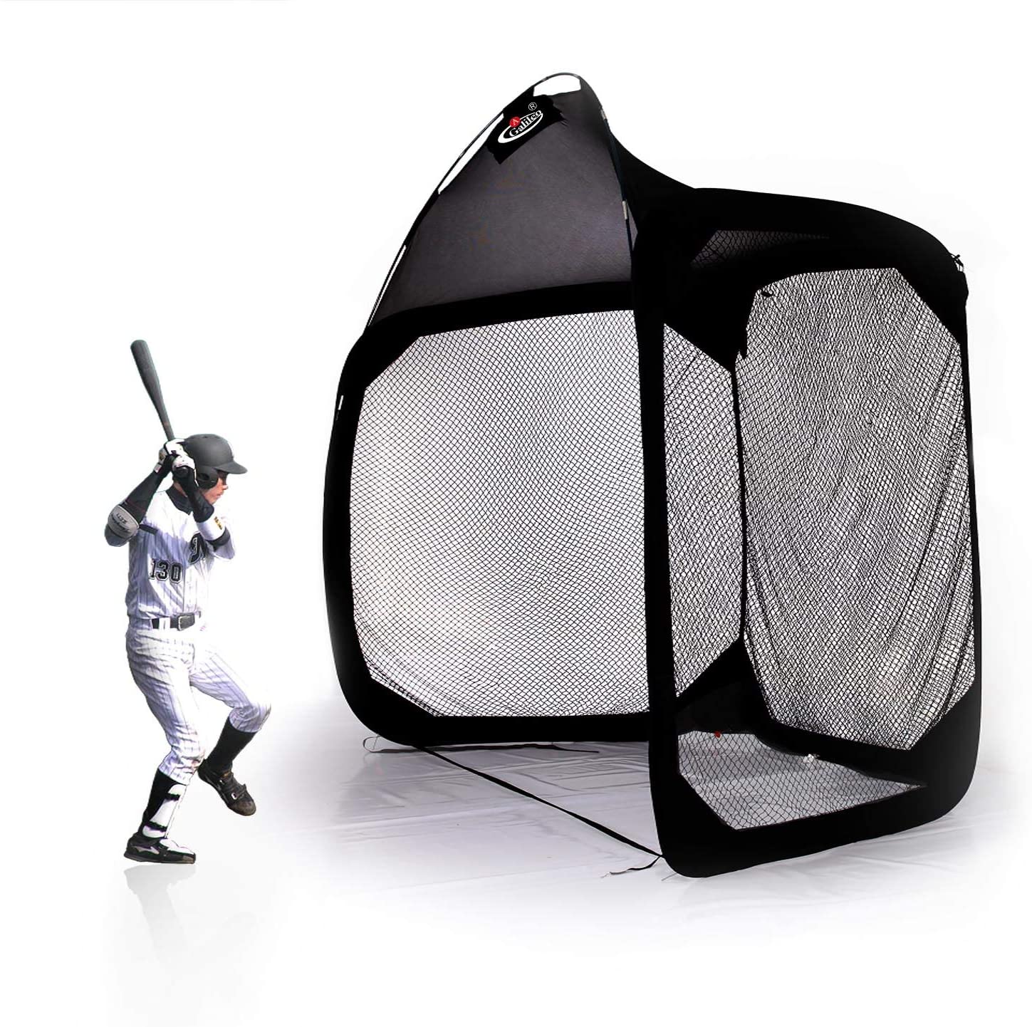 Products Pitcher Screen Baseball Softball Pitching Screen Baseball Protective Screen | 12'X6'X9.5' | Black Pro | Galileo Sports