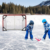 6'x3'X4'Foldable Hockey Goal Steel Hockey Net/ Red Frame and White Netting