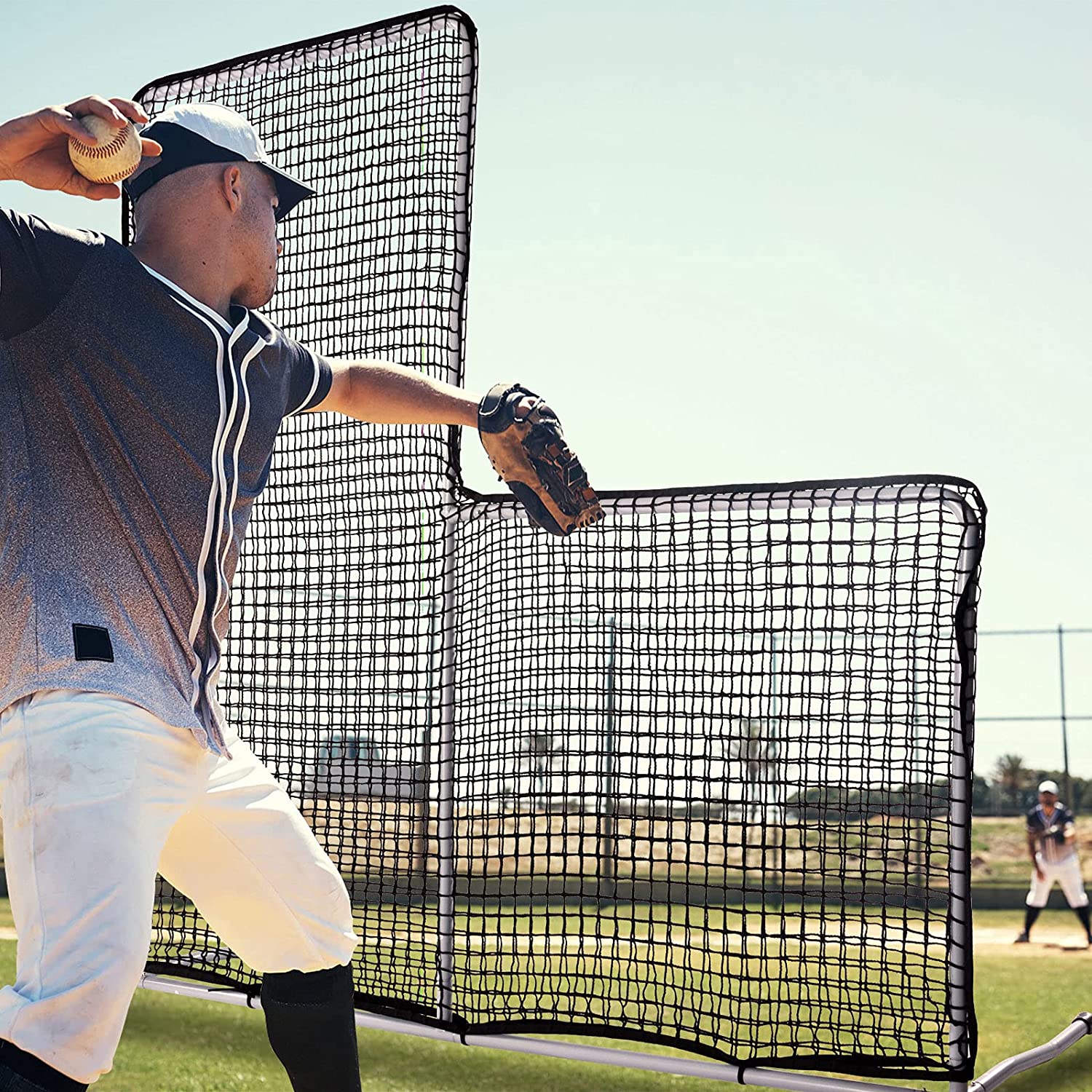 7x7 Pitcher Screen Baseball Softball Pitching Screen/L-Screen