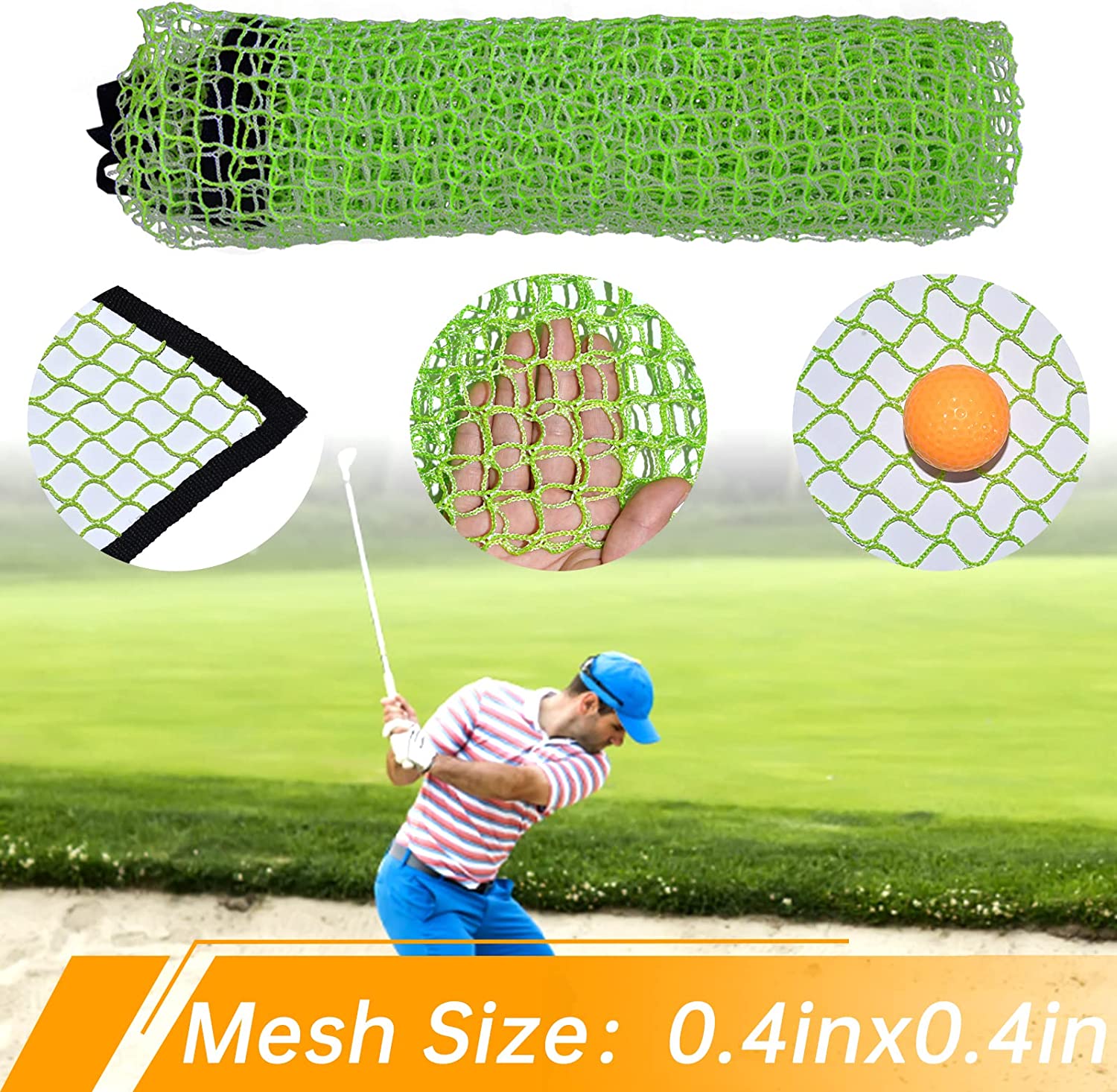 30x10 Galileo Golf Cage Replacement Net Piece/Good resilience