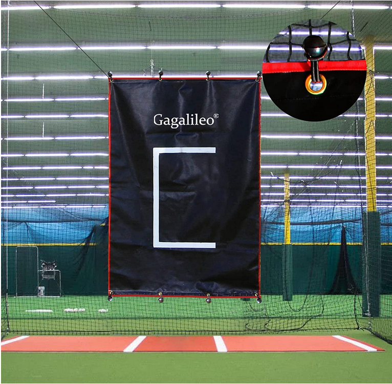 Gagalileo Backstop,Pitching Backstop,Fastpitch Baseball Backstop,Backstop with Strike Zone,Pitching Backdrop,Rubber Vinyl Backstop,Vinyl Batting Cage Backdrop