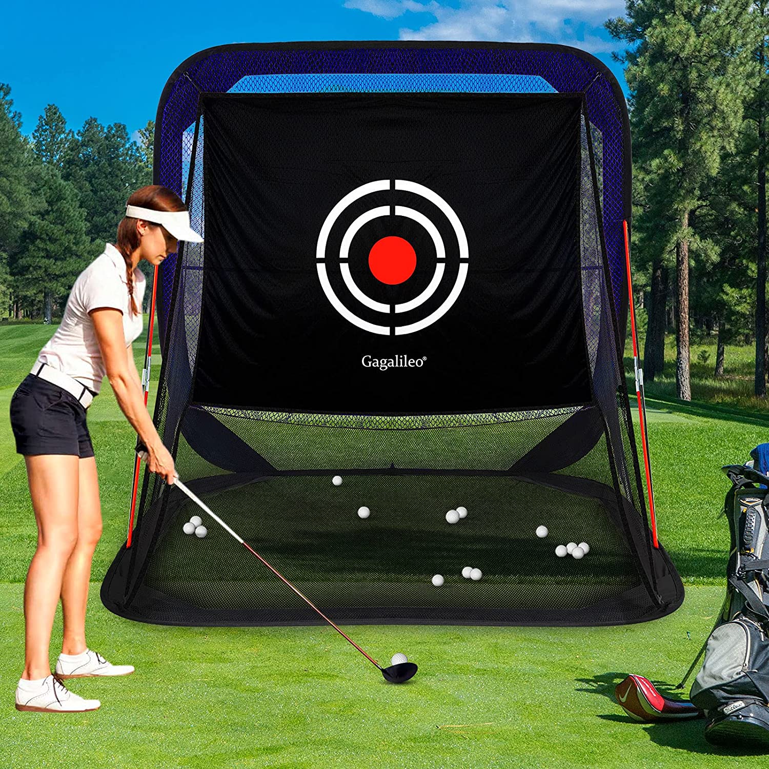 Galileo 8'X7'X7' Golf Practice Nets Pop Up Golf Net | purple