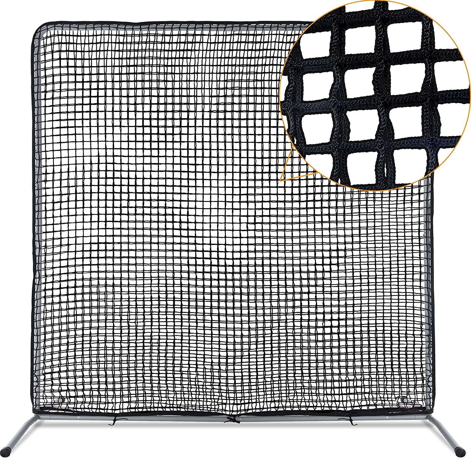Pitcher Screen Baseball Softball Pitching Screen Baseball Protective Screen | 7'x7' | Black Pro| Galileo Sports
