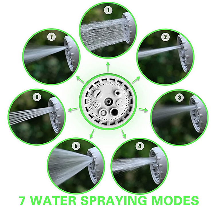 50FT Garden Hose Reel，Retractable Water Hose Reel with 7 Water Sprayer Pattern，Wall Mount Kink-Free and Convenient Storage (Green)
