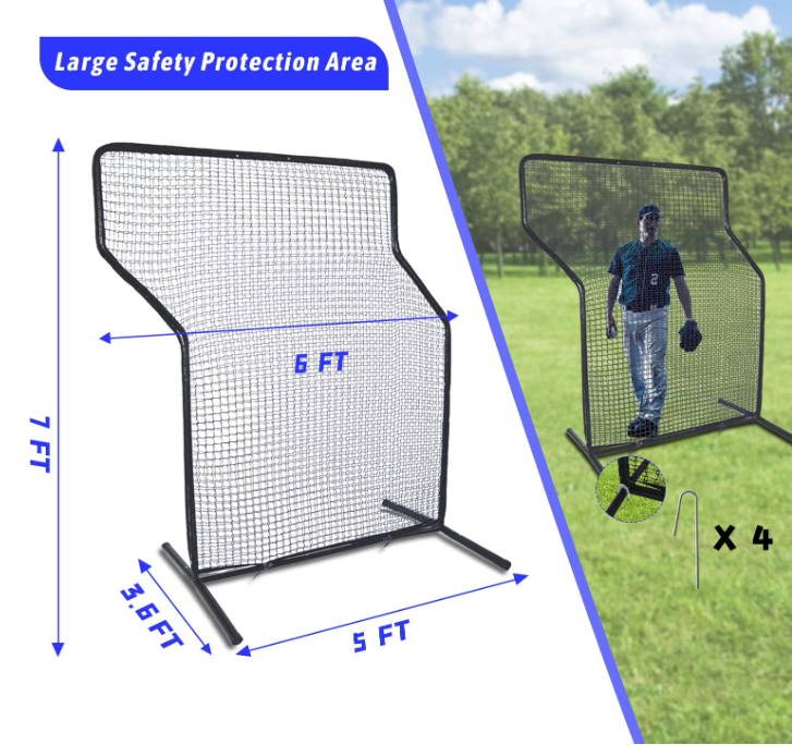 Pantalla de protección de lanzamiento de béisbol en forma de Z de Galileo