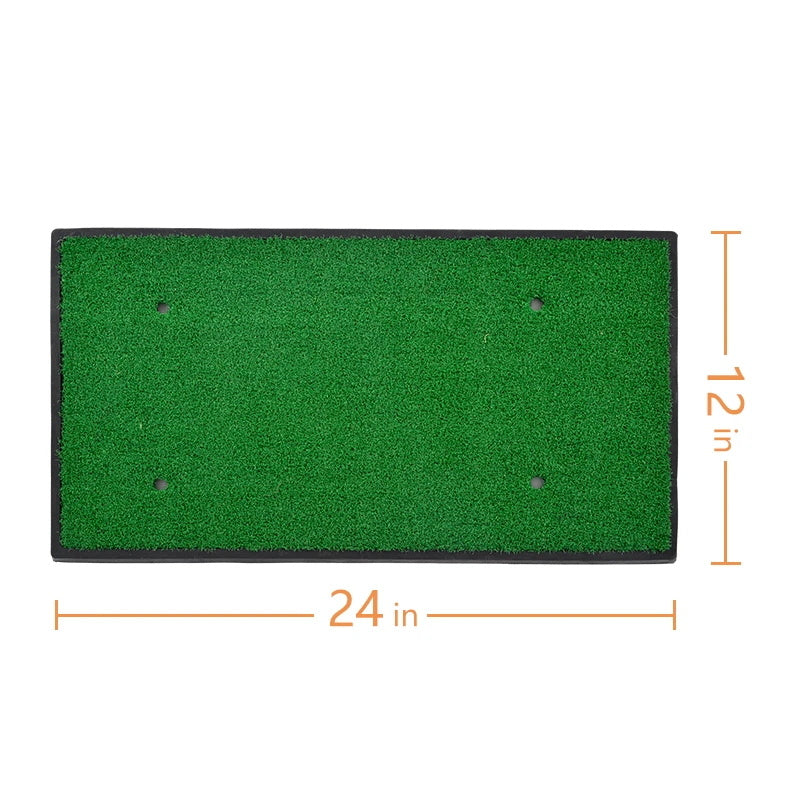 Galileo Sports Golf Hitting Mats Golf Turf Putting Grass Mat Golf Training Practice Turf with Tee Equipment | 12''x24''