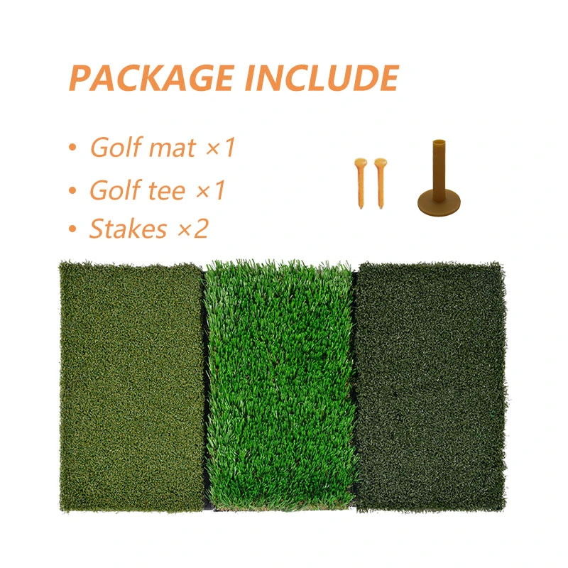 Galileo Golf Putting Mats Golf Turf Grass Mat 3-in-1 Golf Training with Adjustable Tees Equipment | 25''x16''