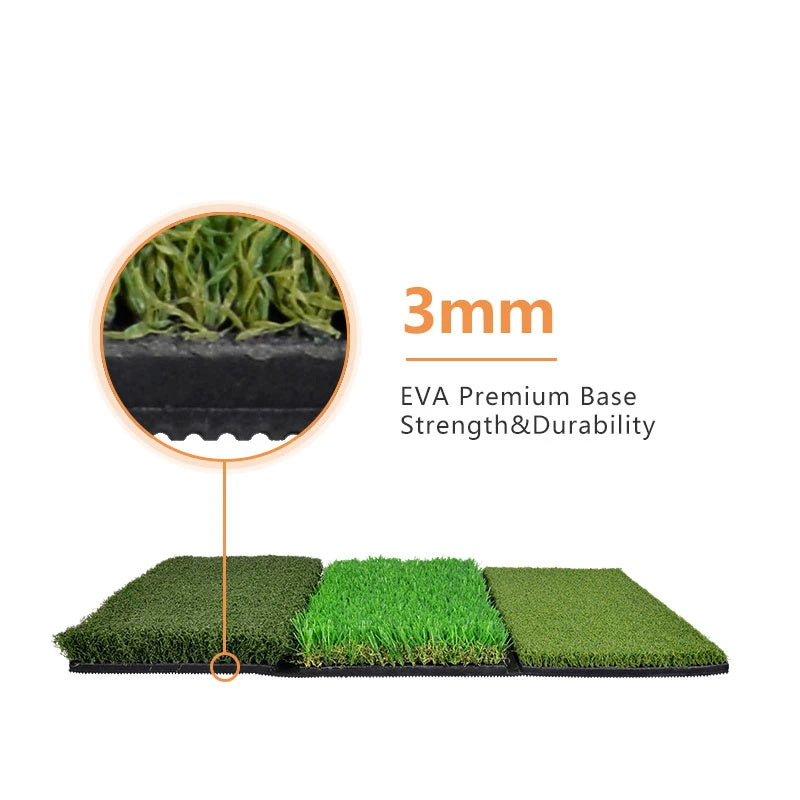 Galileo Golf Putting Mats Golf Turf Grass Mat 3-in-1 Golf Training with Adjustable Tees Equipment | 24''x12''