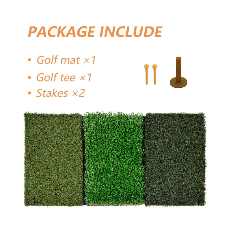 Galileo Golf Putting Mats Golf Turf Grass Mat 3-in-1 Golf Training with Adjustable Tees Equipment | 24''x12''